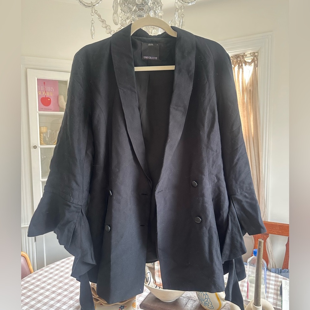 C/Meo Elegant Black Double Breasted Blazer